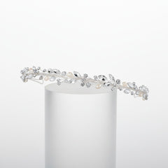 ATHENA COLLECTION - LUXE FRESHWATER PEARL HEADBAND - AHB62 SILVER