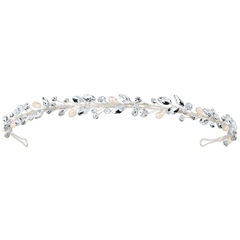 ATHENA COLLECTION - LUXE FRESHWATER PEARL HEADBAND - AHB62 SILVER