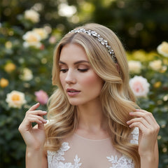 ATHENA COLLECTION - LUXE FRESHWATER PEARL HEADBAND - AHB62 SILVER