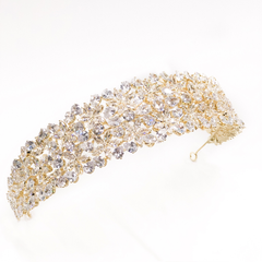 CUBIC ZIRCONIA COLLECTION - EXQUISITE STARLET HEADBAND - -AHB93 GOLD