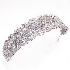 CUBIC ZIRCONIA COLLECTION - EXQUISITE STARLET HEADBAND - -AHB93 SILVER