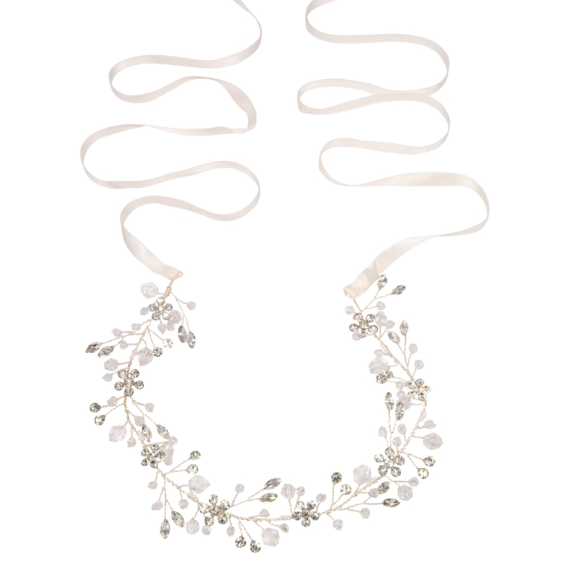 ATHENA COLLECTION - LUSH CRYSTAL HAIR VINE-  HP191 SILVER