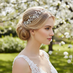 ATHENA COLLECTION - LUSH CRYSTAL HAIR VINE-  HP191 SILVER