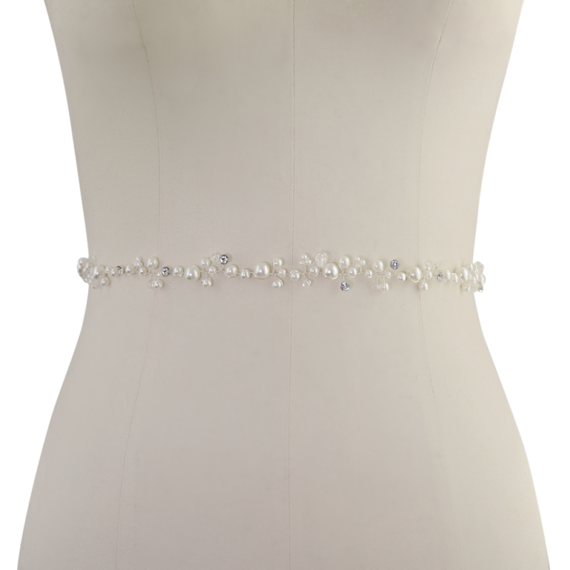 ATHENA COLLECTION - PEARL EMBELLISHED BRIDAL BELT - GOLD (23)