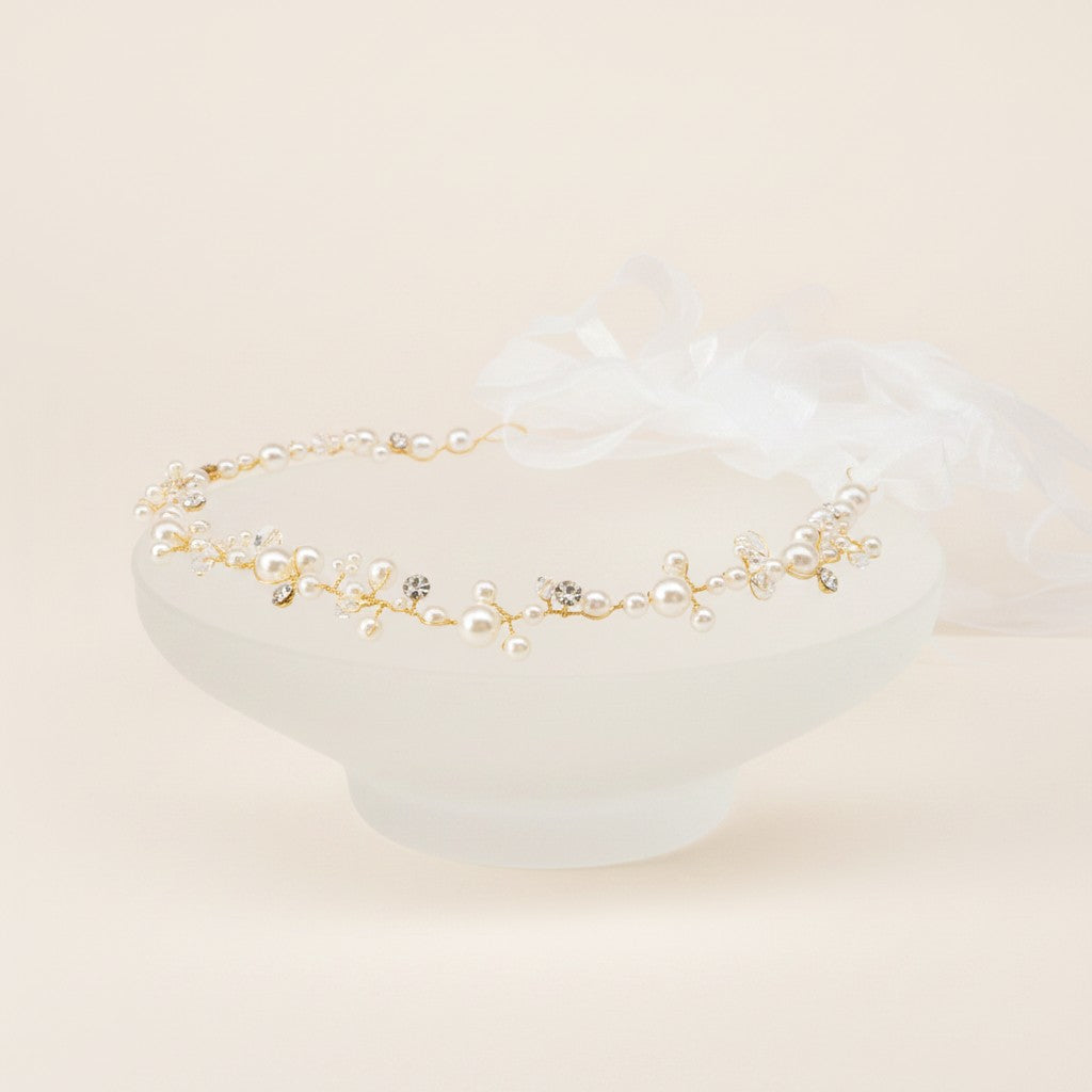 ATHENA COLLECTION - PEARL EMBELLISHED BRIDAL BELT - GOLD (23)