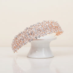 CUBIC ZIRCONIA COLLECTION - EXQUISITE STARLET HEADBAND - -AHB93 ROSE GOLD