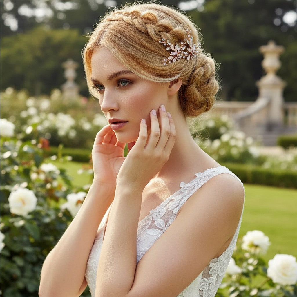 ATHENA COLLECTION - FLORAL ROMANCE HAIR PINS- PIN52 ROSE GOLD (PAIR)