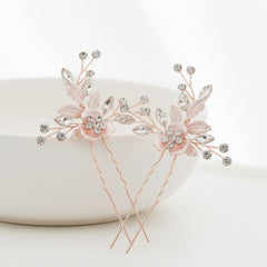 ATHENA COLLECTION - FLORAL ROMANCE HAIR PINS- PIN52 ROSE GOLD (PAIR)