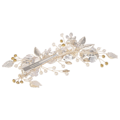 ATHENA COLLECTION - LUXE FLORAL HAIR CLIP - CLIP760 SILVER