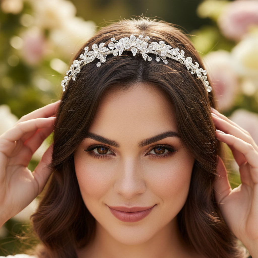 ATHENA COLLECTION - PRETTY CHIC HEADBAND - SILVER AHB104