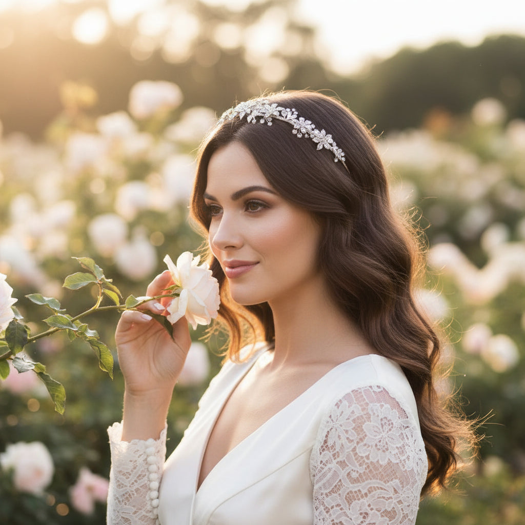 ATHENA COLLECTION - PRETTY CHIC HEADBAND - SILVER AHB104