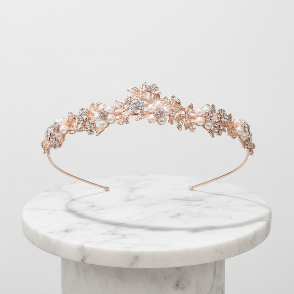 ATHENA COLLECTION - VINTAGE VINE HEADBAND - AHB101 ROSE GOLD