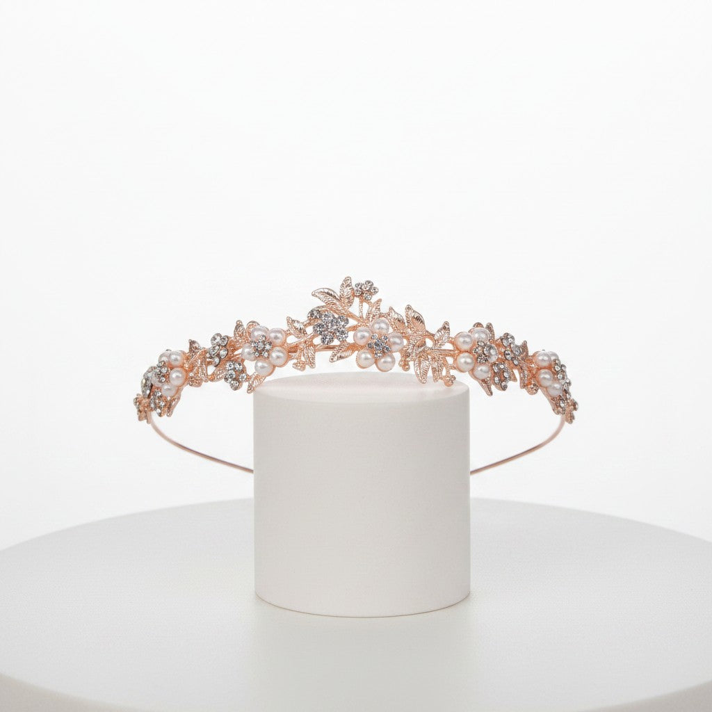ATHENA COLLECTION - VINTAGE VINE HEADBAND - AHB101 ROSE GOLD