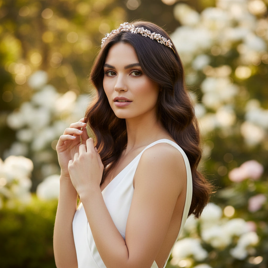ATHENA COLLECTION - VINTAGE VINE HEADBAND - AHB101 ROSE GOLD