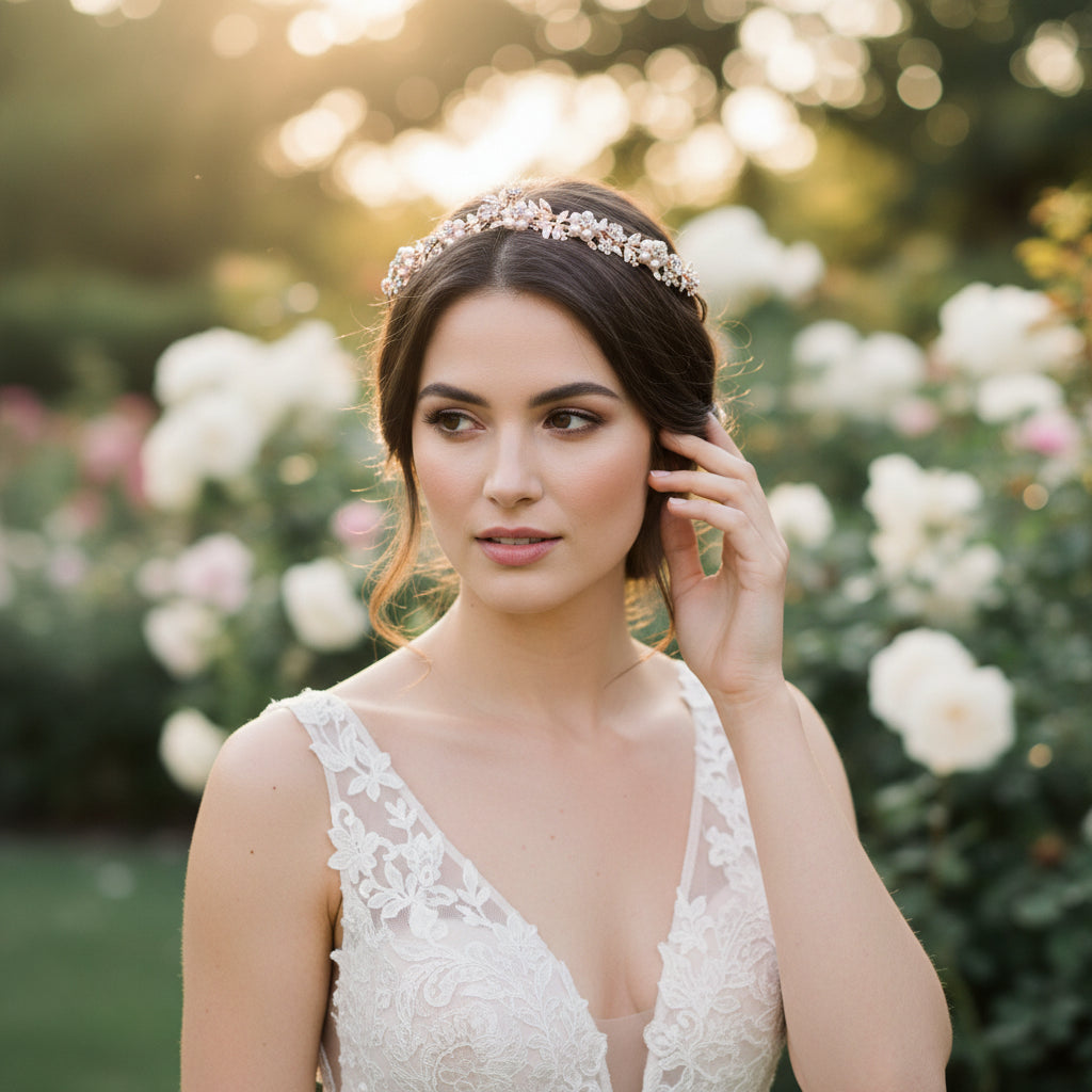 ATHENA COLLECTION - VINTAGE VINE HEADBAND - AHB101 ROSE GOLD