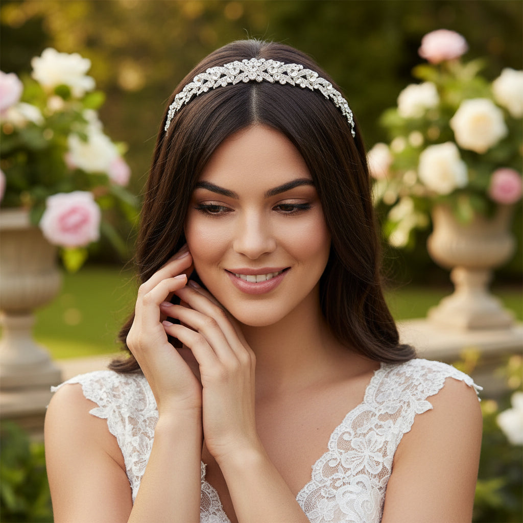 ATHENA COLLECTION - CRYSTAL SPARKLE HEADBAND - AHB100 SILVER