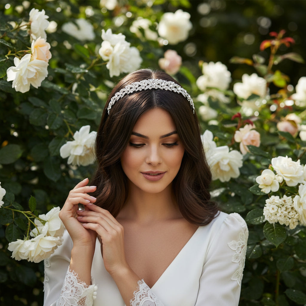 ATHENA COLLECTION - CRYSTAL SPARKLE HEADBAND - AHB100 SILVER