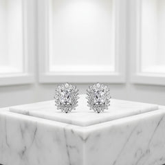 CUBIC ZIRCONIA COLLECTION -DAINTY DIVA EARRINGS - CZER597 - SILVER
