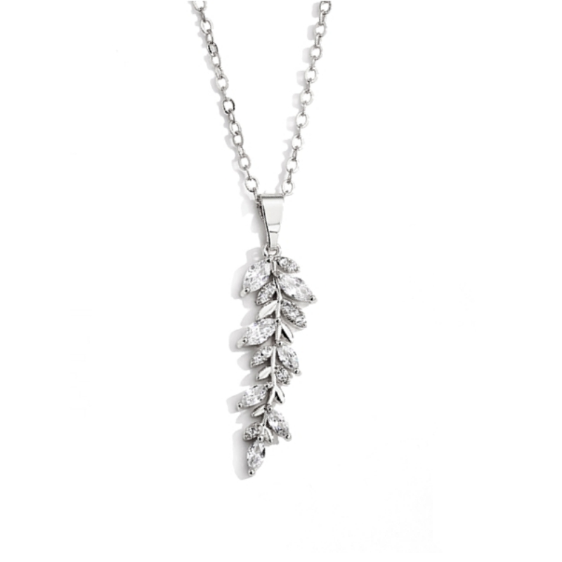 CZNK139 CUBIC ZIRCONIA COLLECTION -- DAINTY STARLET NECKLACE- CZNK139 (SILVER)