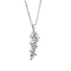 CZNK139 CUBIC ZIRCONIA COLLECTION -- DAINTY STARLET NECKLACE- CZNK139 (SILVER)