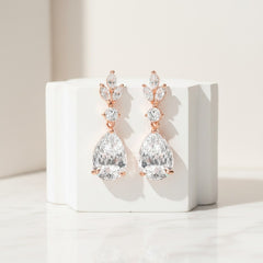 CUBIC ZIRCONIA COLLECTION - SIMPLY SPARKLE EARRINGS - CZER567 ROSE GOLD