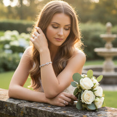 CUBIC ZIRCONIA COLLECTION - CRYSTAL SHIMMER BRACELET - ROSE GOLD BR125
