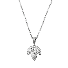 CUBIC ZIRCONIA COLLECTION - DECO DIVINE NECKLACE CZNK140 SILVER