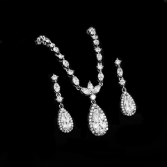 CUBIC ZIRCONIA COLLECTION - SHEER ELEGANCE NECKLACE SET - CZNK141