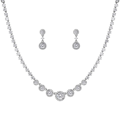 CUBIC ZIRCONIA COLLECTION - DAINTY DIVA NECKLACE SET - NK142