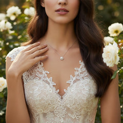 CUBIC ZIRCONIA COLLECTION - PERFECT PEARL NECKLACE - CZNK144