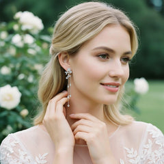 CUBIC ZIRCONIA COLLECTION - DAZZLING CHANDELIER EARRINGS - CZER603