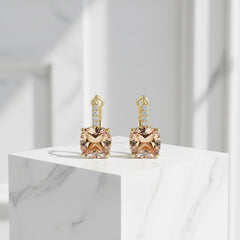 CUBIC ZIRCONIA COLLECTION - CHAMPAGNE CRYSTAL DROP EARRINGS - CZER606