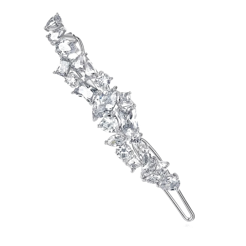 CUBIC ZIRCONIA COLLECTION - SHEER CRYSTAL HAIR CLIP - CLIP762