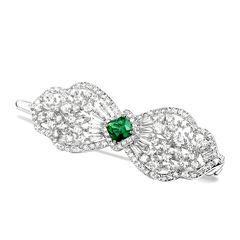 CUBIC ZIRCONIA COLLECTION - CRYSTAL EXTRAVAGANCE HAIR CLIP - CLIP764 EMERALD
