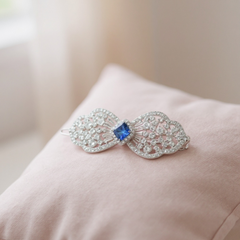 CUBIC ZIRCONIA COLLECTION - CRYSTAL EXTRAVAGANCE HAIR CLIP - CLIP764 SAPPHIRE