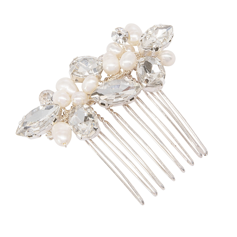 ATHENA COLLECTION - PRETTY PETITE HAIR COMB - HC224 SILVER