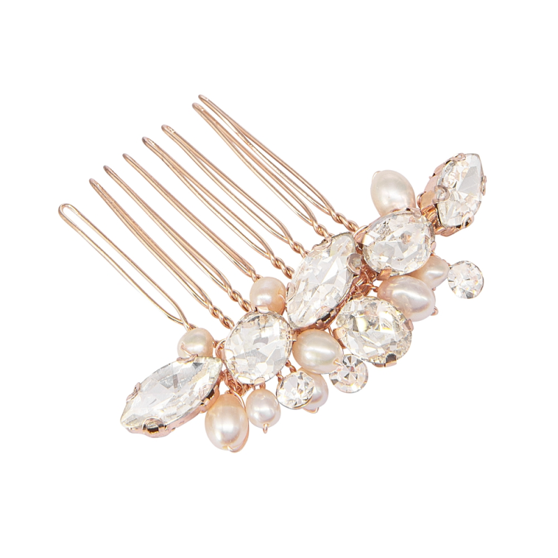 ATHENA COLLECTION - PRETTY PETITE HAIR COMB - HC224 ROSE GOLD