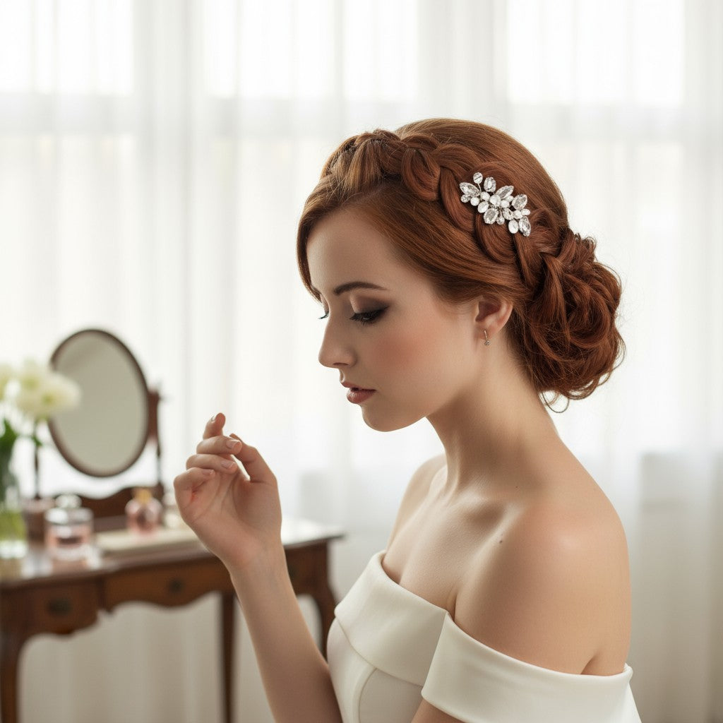 ATHENA COLLECTION - PRETTY PETITE HAIR COMB - HC224 SILVER