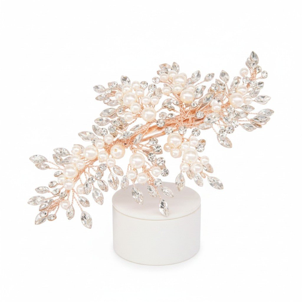 ATHENA COLLECTION - PEARLS OF EXTRAVAGANCE HEADPIECE - HC227 ROSE GOLD