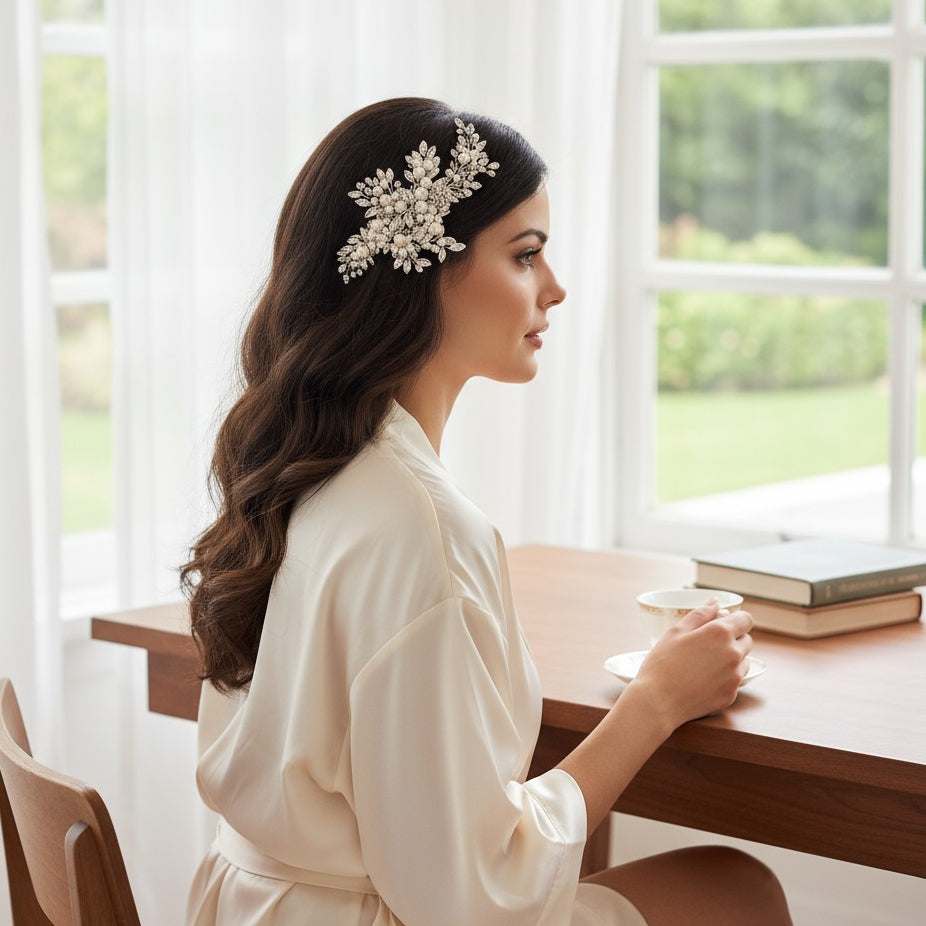 ATHENA COLLECTION - CRYSTAL EXTRAVAGANCE HEADPIECE - HC226 SILVER