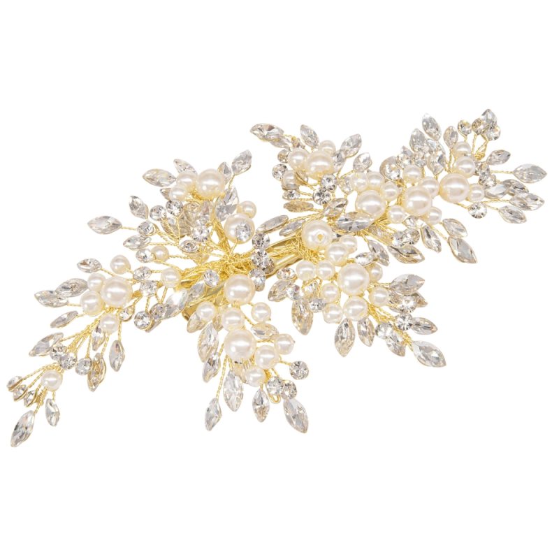 ATHENA COLLECTION - PEARLS OF EXTRAVAGANCE HEADPIECE - HC227  GOLD