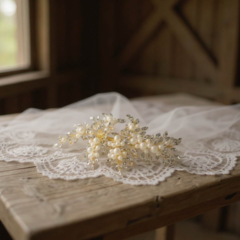 ATHENA COLLECTION - PEARLS OF EXTRAVAGANCE HEADPIECE - HC227  GOLD