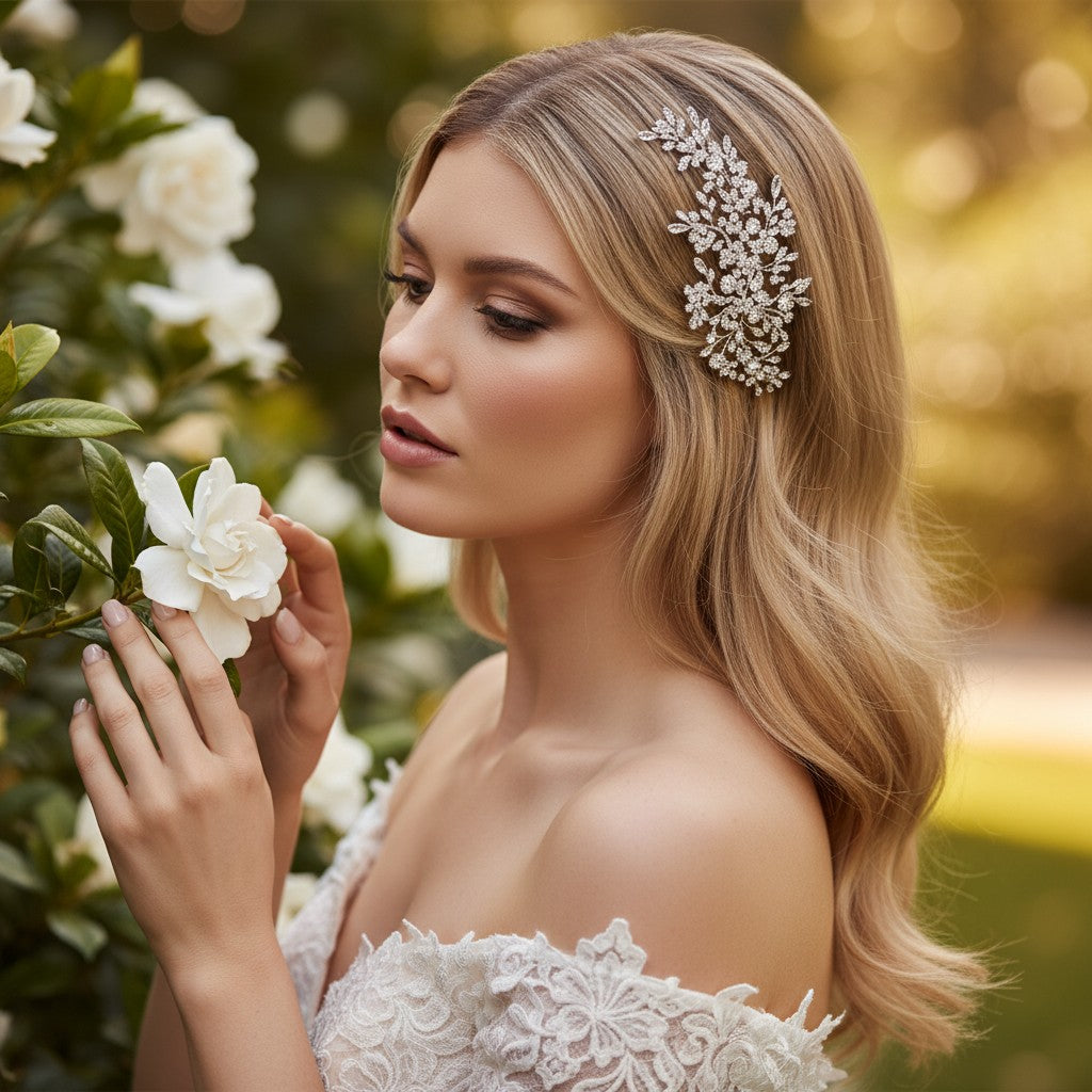 ATHENA COLLECTION - CRYSTAL EXTRAVAGANCE HEADPIECE - HC226 SILVER