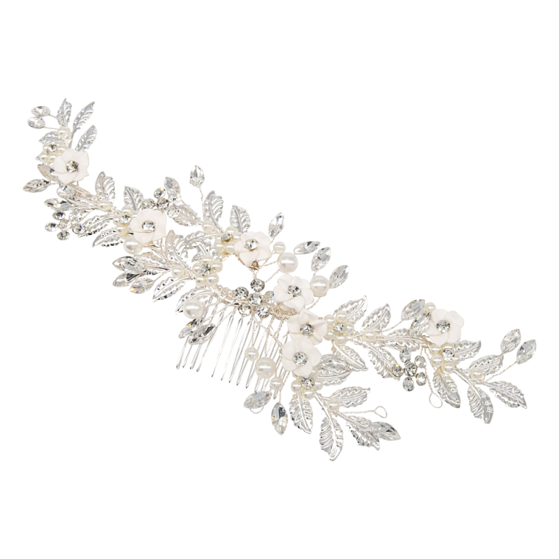 ATHENA COLLECTION - PRETTY EXTRAVAGANCE HAIR COMB - HC229 SILVER