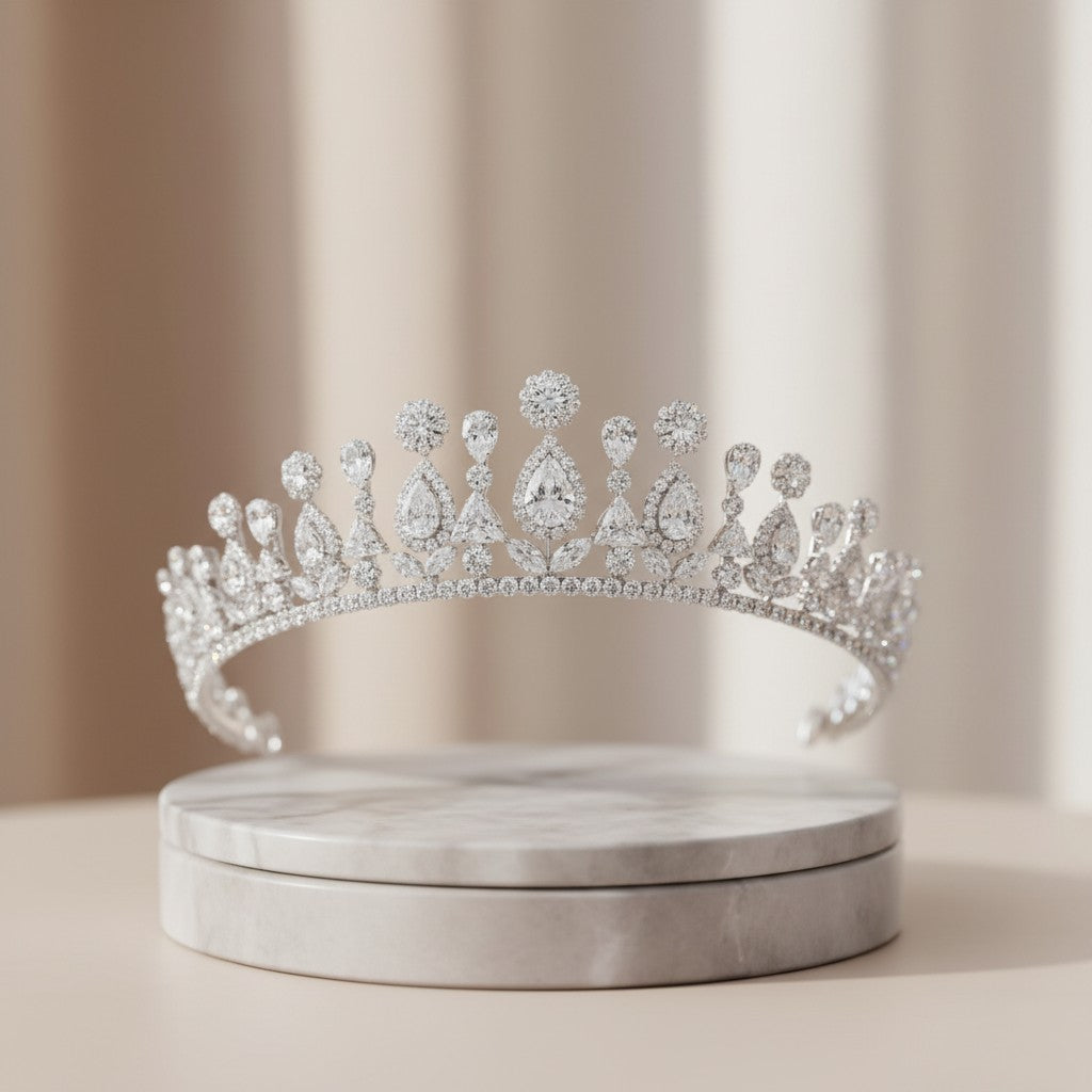 CUBIC ZIRCONIA COLLECTION - GLAM DIVA TIARA - AHB111
