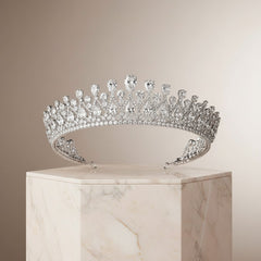 CUBIC ZIRCONIA COLLECTION - BEJEWELLED DECO TIARA - AHB113
