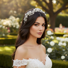 CUBIC ZIRCONIA COLLECTION - ENCHANTING PEARL HEADPIECE - AHB117