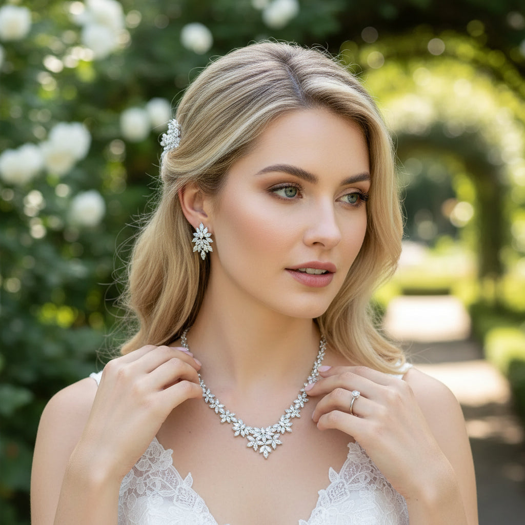 CUBIC ZIRCONIA COLLECTION - GLAM LUXE NECKLACE SET - CZNK151