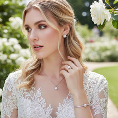 CUBIC ZIRCONIA COLLECTION - GRACEFUL CRYSTAL NECKLACE SET - CZNK156