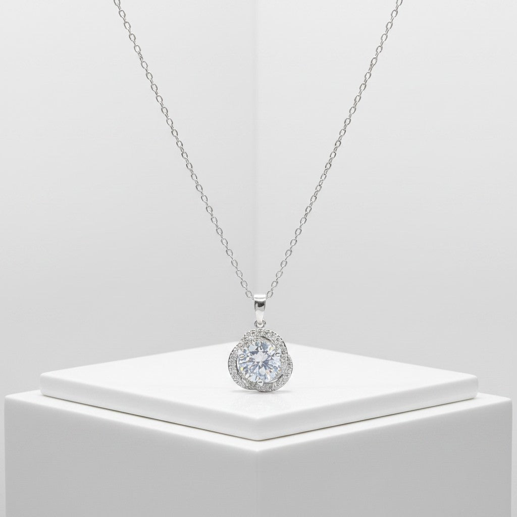 CUBIC ZIRCONIA COLLECTION - GRACEFUL CRYSTAL NECKLACE SET - CZNK156